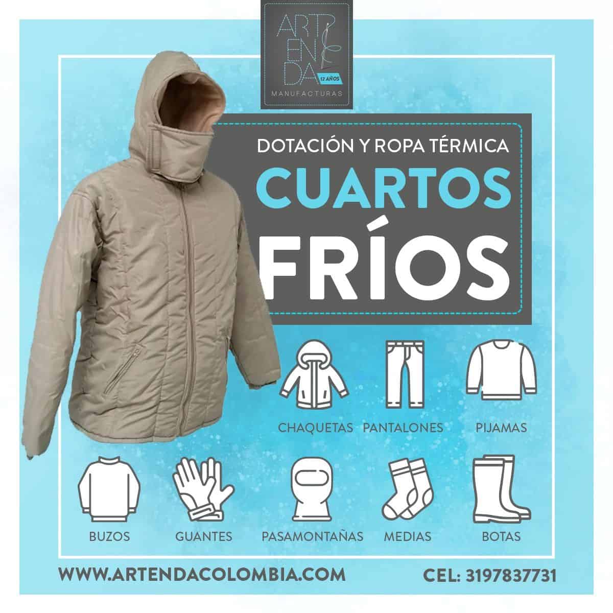 Dotación y ropa térmica para cuartos fríos - Artenda Colombia