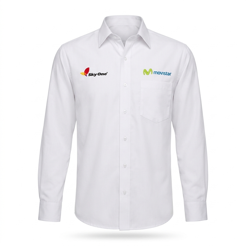 Camisas Oxford de Dotación 2 Camisa oxford blanca con dos bordados artenda sas