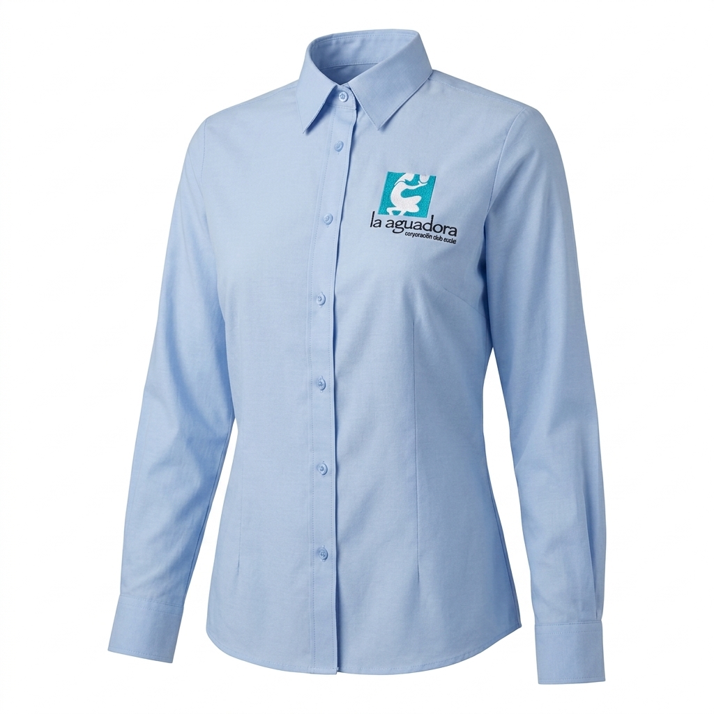 Camisas Oxford de Dotación 12 Camisa oxford para mujer de dotación azul con logo artenda sas
