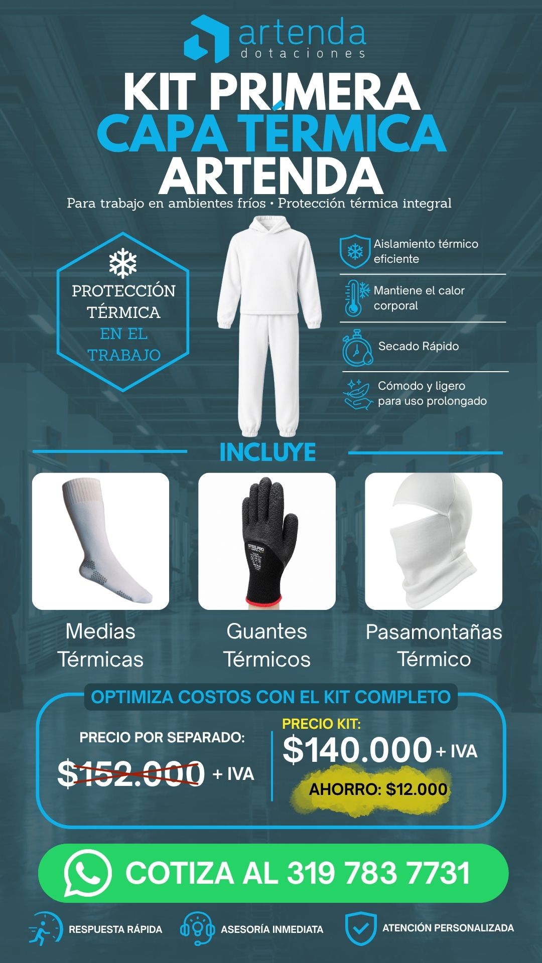 Kit primera capa térmica cuartos fríos